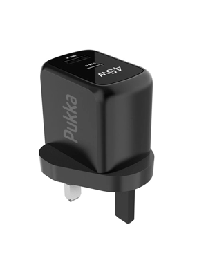Pukka P-iCharg45 Wall Charger 45 Watt Gan-Black