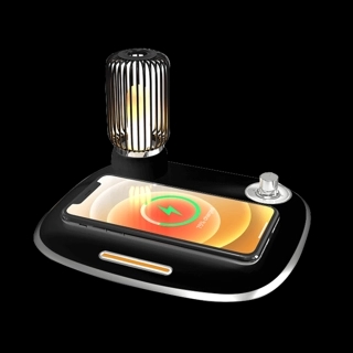 OllZ HyperDesk Wireless Charger With Led Lamp Beige