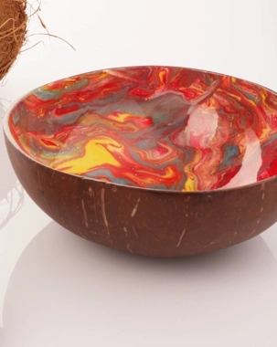 Coconut bowl red artistic mix