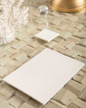 Diamond cut leather placemats and coasters set for 4 people