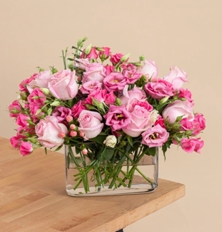 Pink Rose Vase