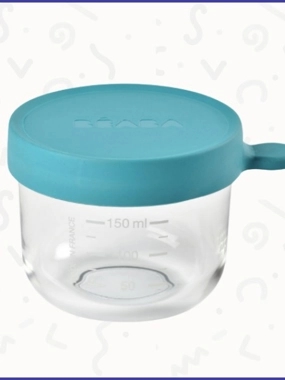 150ml Glass Food Container Blue