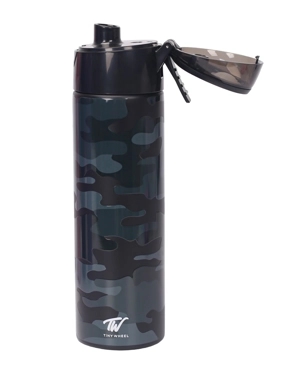 Camouflage Spray Stainless Steel Bottle 600ml
