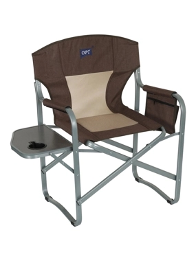 Aluminum comfort chair with side table, 113 kg capacity - heavy weight capacity, easy to carry and transport, comfortable for long sitting