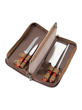 ALSANIDI Butcher Knife Set Oxford Fabric Water Resistant Oud Color 36 × 16 × 7 cm