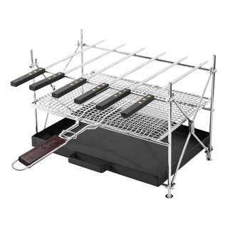 ALSANIDI Portable Folding Charcoal Grill Heat-Treated Metal Black 40 × 30 × 31 cm