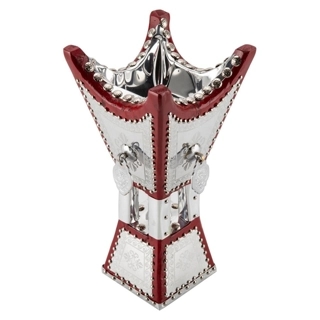 Al Sanidi Heritage Incense Burner, Smoker, Red x Silver, Size 14x14x29cm