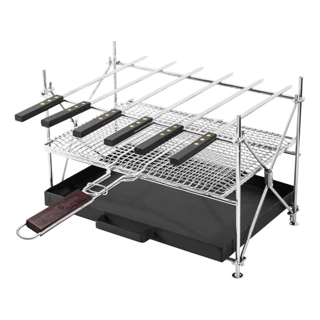 Al Sanidi Trekking Grill Portable Barbecue Stove, Black, Size 35x60x31 cm