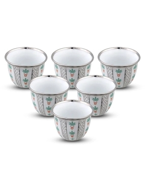 Porcelain Coffee Cup Set 6 Pieces, long-lasting, adds luxury to your majlis, easy to use and clean, 2-year warranty.