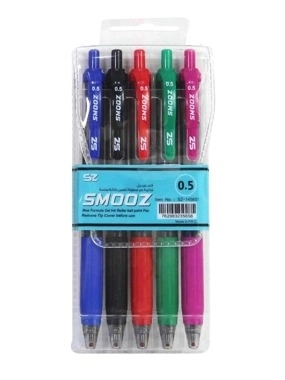 Set of 5 color gel pens 0.5 SMOOZ