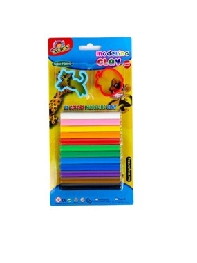 Kid Art Modeling Clay 12 Colors with 2 Molds