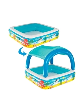 Inflatable rectangular pool with canopy 147X147X122 cm