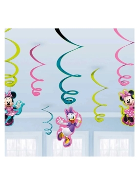 Minnie Mouse Swirl Decorations 6 Pcs