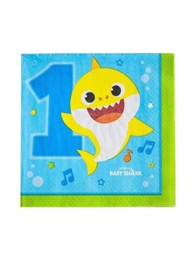 Baby Shark First Birthday Napkins 16 Pcs