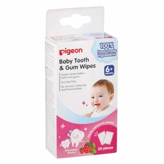 PIGEON TOOTH & GUM WIPES 20 PCS (STRAWBERRY)