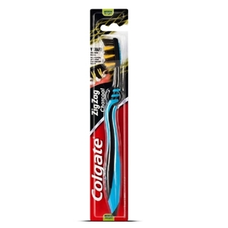 COLGATE ZIGZAG CHARCOAL MEDIUM TOOTHBRUSH MULTI COLOR - 1PK