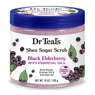 DR TEAL'S SHEA SUGAR EXFOLIATING BODY SCRUB BLACK ELDERBERRY 538 G