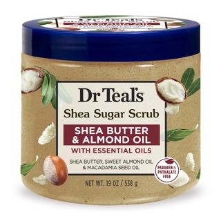 DR TEAL'S SHEA SUGAR EXFOLIATING BODY SCRUB SHEA BUTTER AND ALMOND OIL 538 G