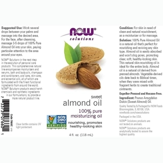 NOW ORGANIC SWEET ALMOND OIL 118ML