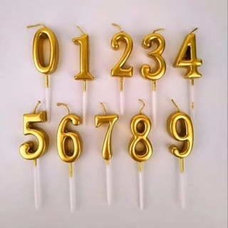 Gold Number Candles