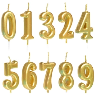 Candles small numbers golden