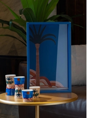 Blue Wooden Serving Tray from Casa Palma