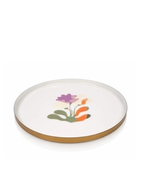 Metal Rounded Serving Tray 25.2×25.2 cm Multicolor from Viola