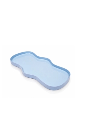 Small Metal Wavy Serving Tray 30×15 cm Sky Blue from Coralia
