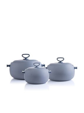 Casserole Set of 3 Grey from Azoria