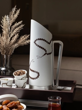 Beige Beads Tea and Coffee Flask 0.8 Liters from Tila