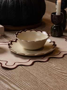 Large Brown Dinner Plate from Malath
