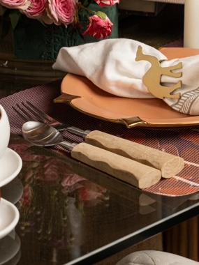 Stainless Steel Flatware Set of 4 with Resin Handle from Malath
