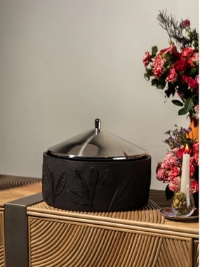 Dark Brown Floral Food Warmer 3 Liters Stainless Steel from Malath
