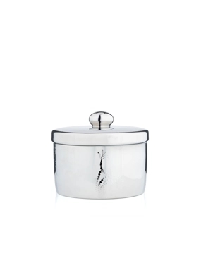Silver Date Bowl with Lid and Beads Pattern from Tila