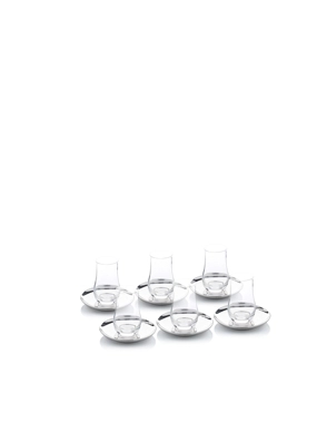 Silver Tea Cups Set with Palm Pattern from Aseeb