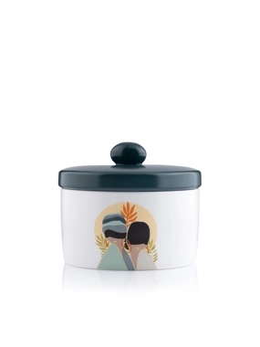 Beige Date Bowl with Lid from Dwell