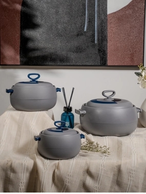 Casserole Set of 3 Grey from Azoria