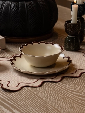 Large Brown Serving Bowl from Malath