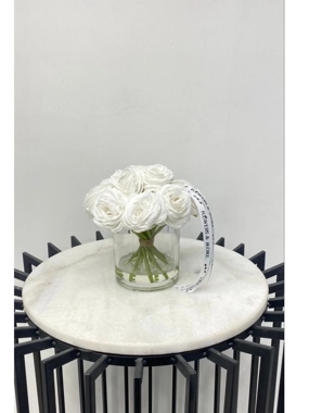 Resin vase small white