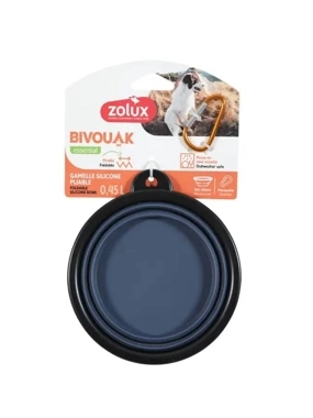 Zolux Bivoc Collapsible Silicone Bowl for Cats and Dogs, Multi-Color, 0.45L
