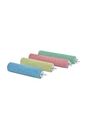 Cooled wooden bird perch with cage-in-cage support (S - Multi-colored)