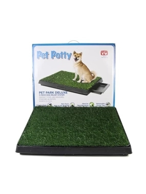 Indoor dog toilet with 3-layer system and artificial grass (20×25×2.5 inches)