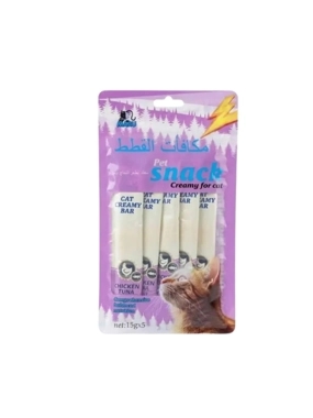 maru Creamy Cat Treats with Chicken and Tuna for Perfect Hydration (15g x 5)