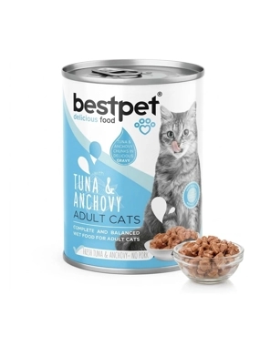 Best Pet Wet Cat Food with Tuna and Anchovies in Gravy 400g