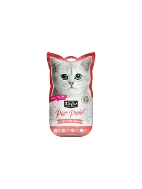 Kit Cat Offer Hairball Creamy Cat Treats with Salmon and Fiber (1+4 x 15g)