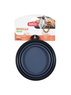Zolux Bivoc Collapsible Silicone Bowl for Cats and Dogs, Multi-Color, 0.65L
