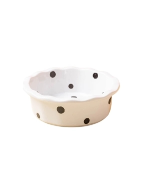 Ceramic cat and dog bowl with wavy edges (in multiple colors)