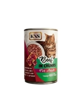 KNS Wet Cat Food with Beef Chunks in Gravy 400g