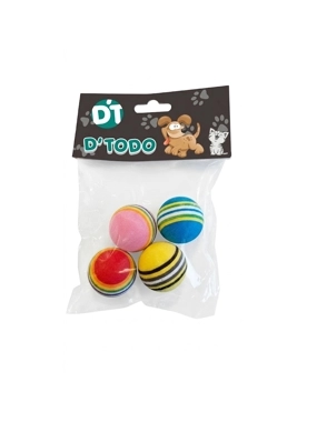 DT Soft Foam Ball Set for Cats and Dogs (Assorted Colors - 4 Pieces)
