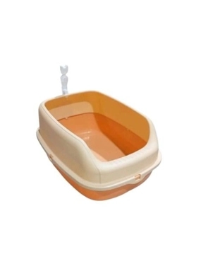 Cat litter box with raised edges and scoop (multiple colors - Large)